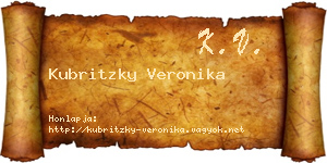 Kubritzky Veronika névjegykártya